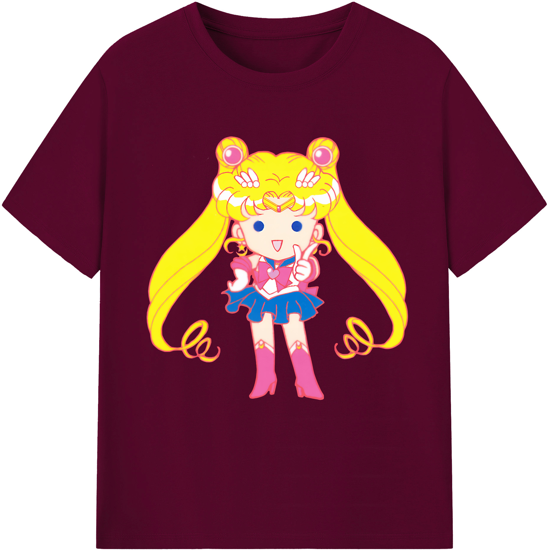 （画像用） 美少女戦士セーラームーン 月野 うさぎ つきの うさぎ Sailor Moon Tsukino Usagi レディースカジュアルプリントTシャツ（綿100％）